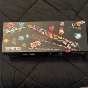 Emoji Hair Straightener - Black with Multicolor Design